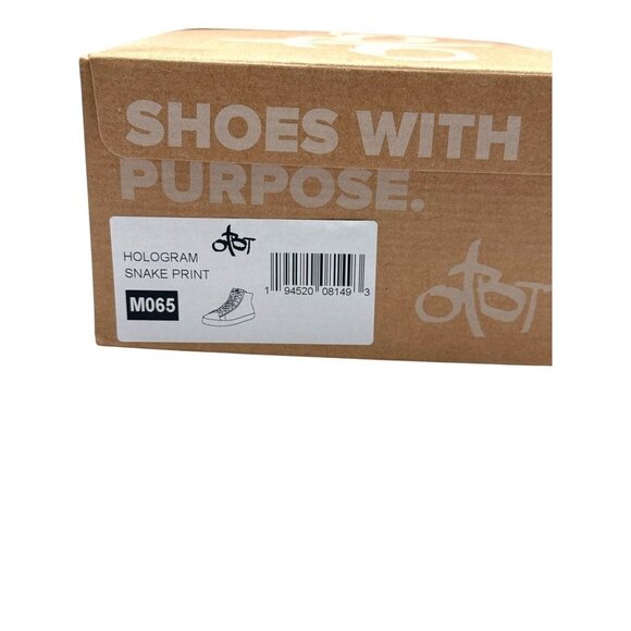 OTBT Women Hologram Snake Print High-Top Sneakers 6.5 NIB - Picture 3 of 6